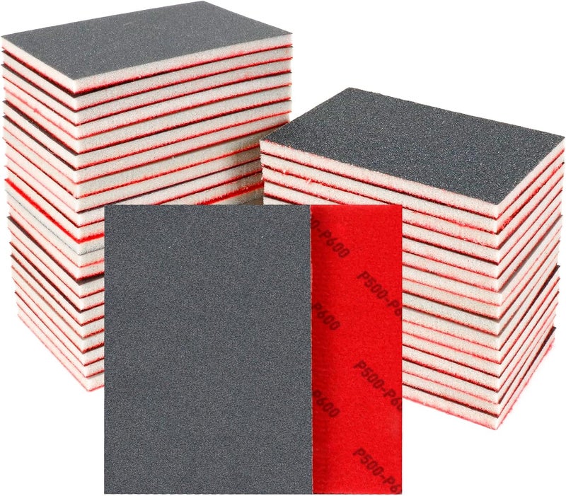 Pukamam 24 Pcs Sanding Sponge 500-600 Grit, Washable & Reusable Sanding Blocks for Wood, Metal, Drywall, Glazing, Wet Dry Sandpaper for Smooth Finishing - Image 1